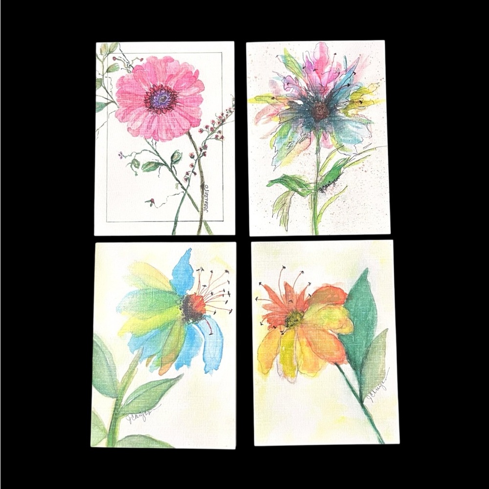 Artisan Designed Watercolor Floral Card Set